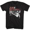 Jimi Hendrix 1960s Psychedelic Musical Icon Peace Black Adult T-Shirt Tee