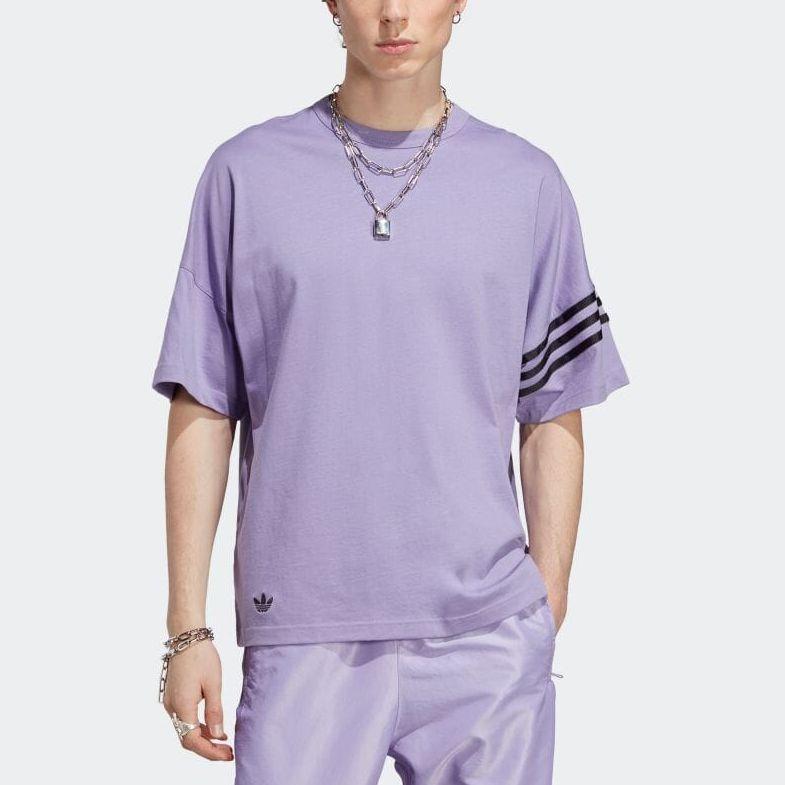 Adidas Originals Adicolor Neuclassics Solid Crew Neck Short Sleeve T-Shirt Men Tops Lilac-Purple HR3291