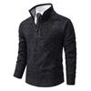 2024 Men's Plus Velvet Half-Zip High Collar Sweater - Autumn/Winter Fashion Knit Pullover