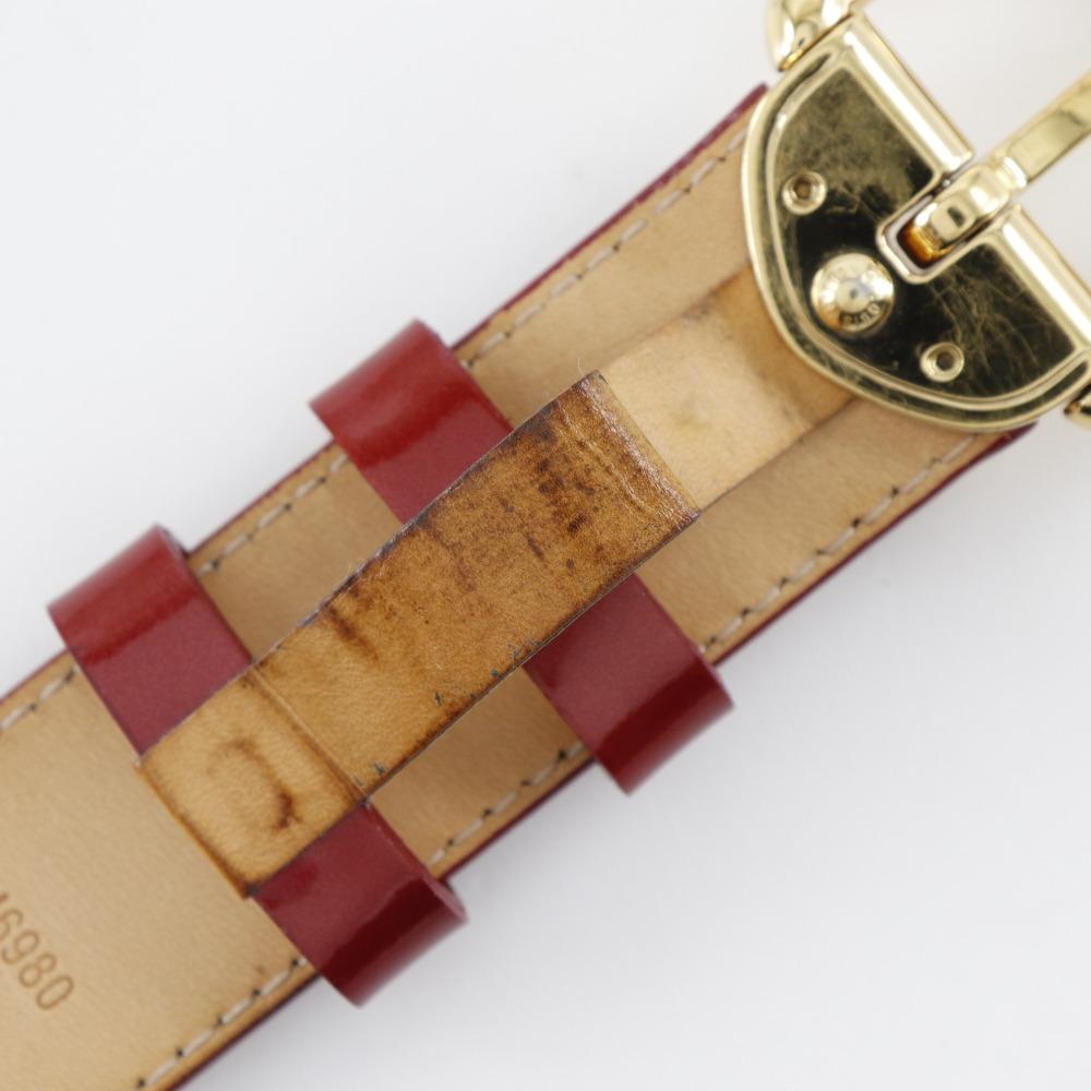 Louis Vuitton Ceinture Belt M6980 Pomdamul Red Monogram Vernis Women Used