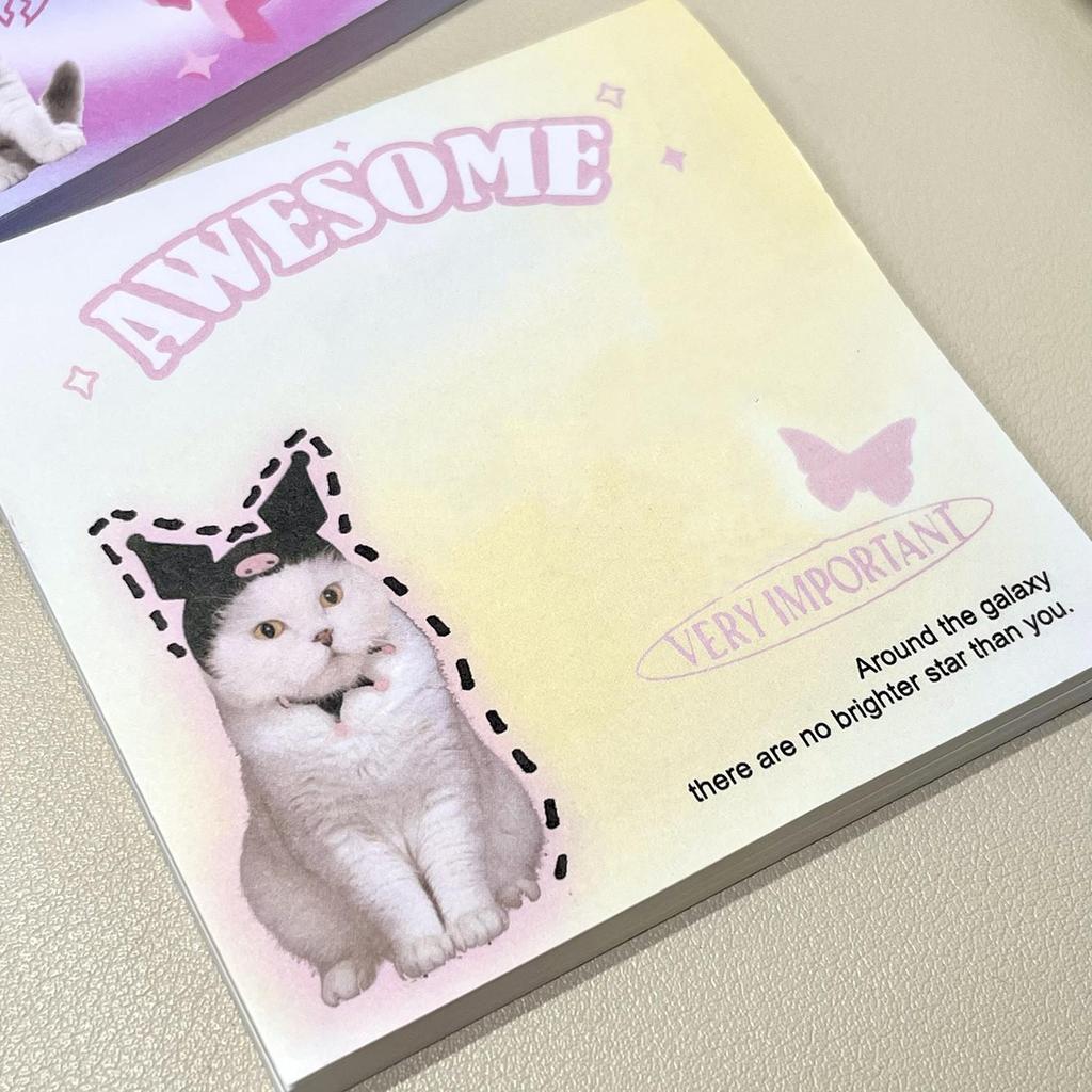 50sheet Cute Cat Memo Pad Amercian Style Lovely Kitten Sticky Note 8*8cm Kawaii Stationery Scrapbook Decorative Paper Student