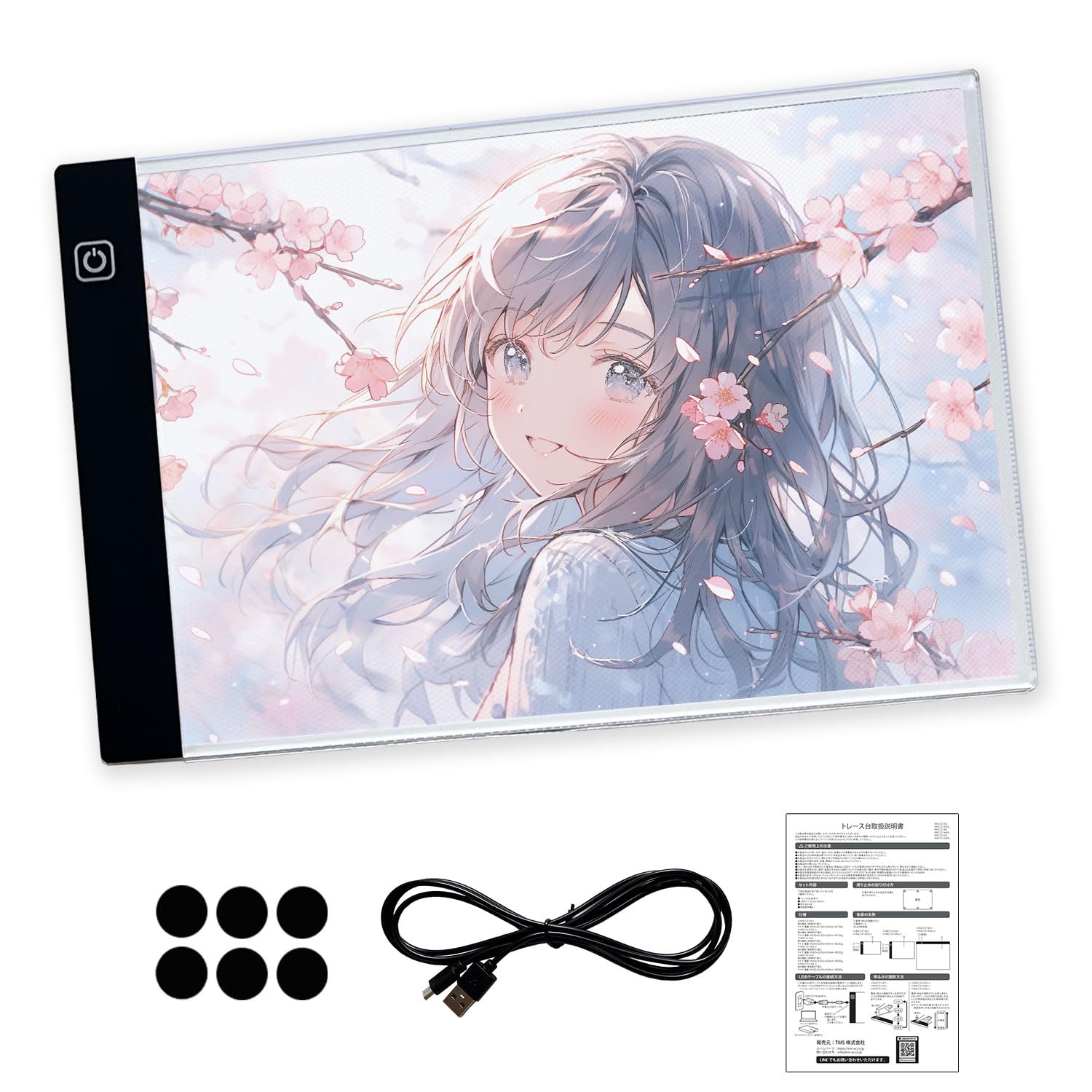 

Happy mono Tracing LED High Brightness Light Stepless USB USB Rubber Japanese Instruction Manual A4 Table, Box, Dimming, 3-Level Dimming, Powered, білий