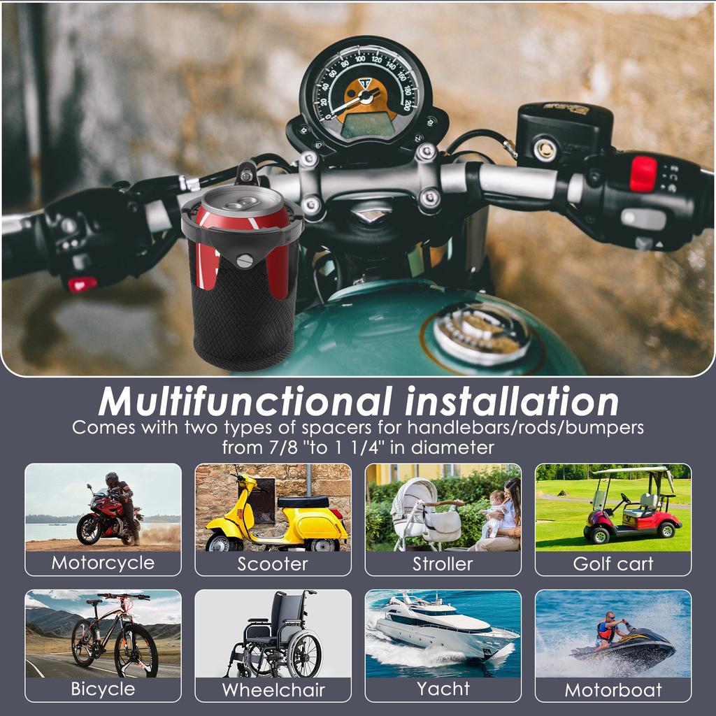 Universeller Becherhalter Kinderwagen-Becherhalter Fahrrad-Becherhalter 360° drehbarer Becherhalter für Kinderwagen Rollstuhl Gehhilfe Roller