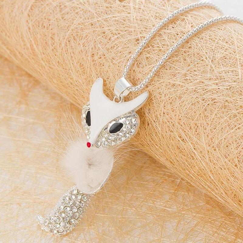 

Свитер с подвеской-цепочкой из лисьей шерсти, модный длинный свитер с цепочкой, 1 шт.