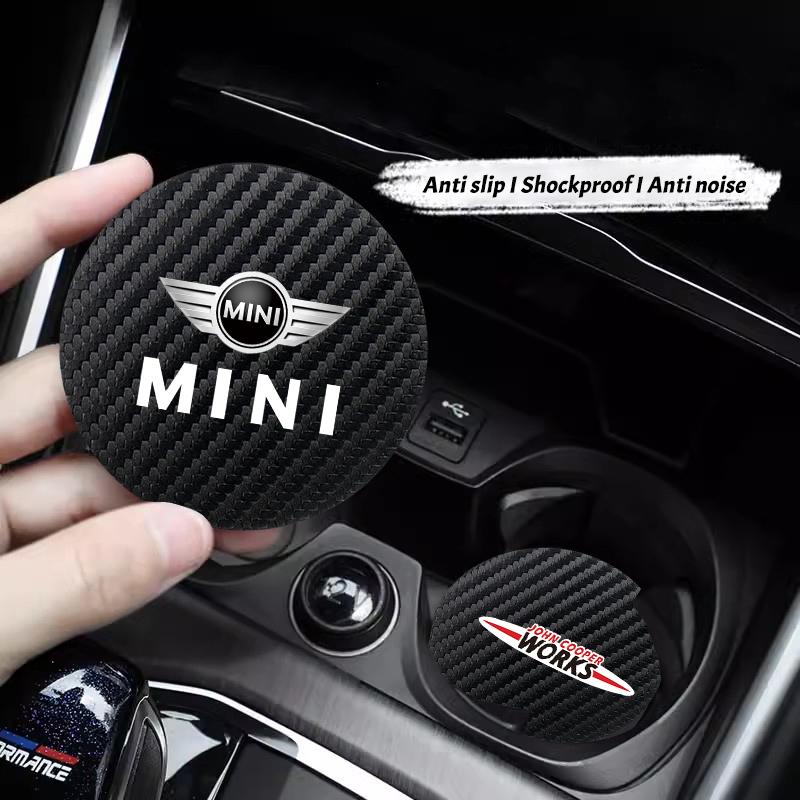 2Pcs Car Emblem Cup Groove Pad Anti Fouling Pad For MINI Cooper JCW Countryman Clubman Cabrio Paceman Coupe Roadster Clubvan