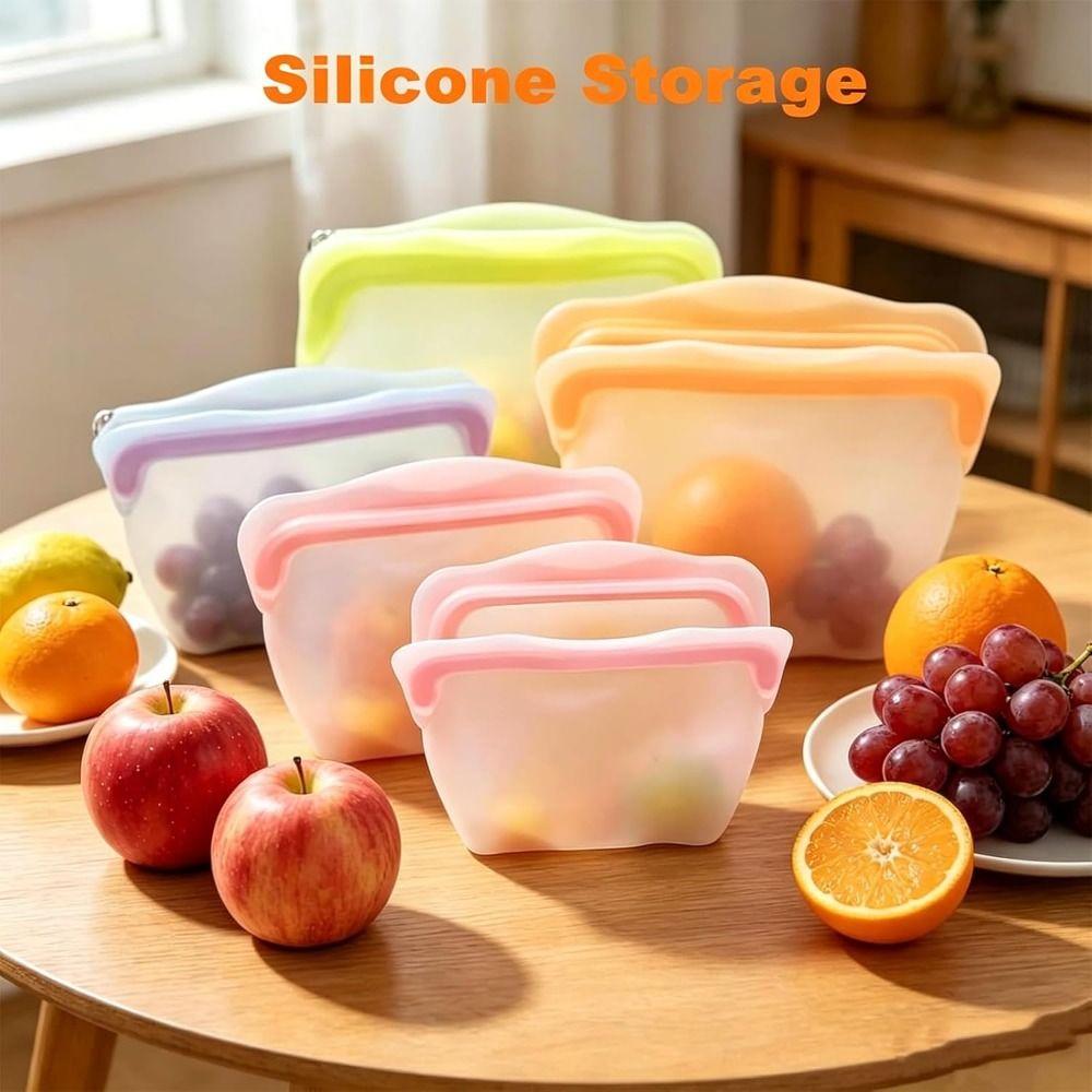 High Temperature Resistance Silicone Fresh-keeping Bag Upright Freezer Bags Freezer Microwave Safe