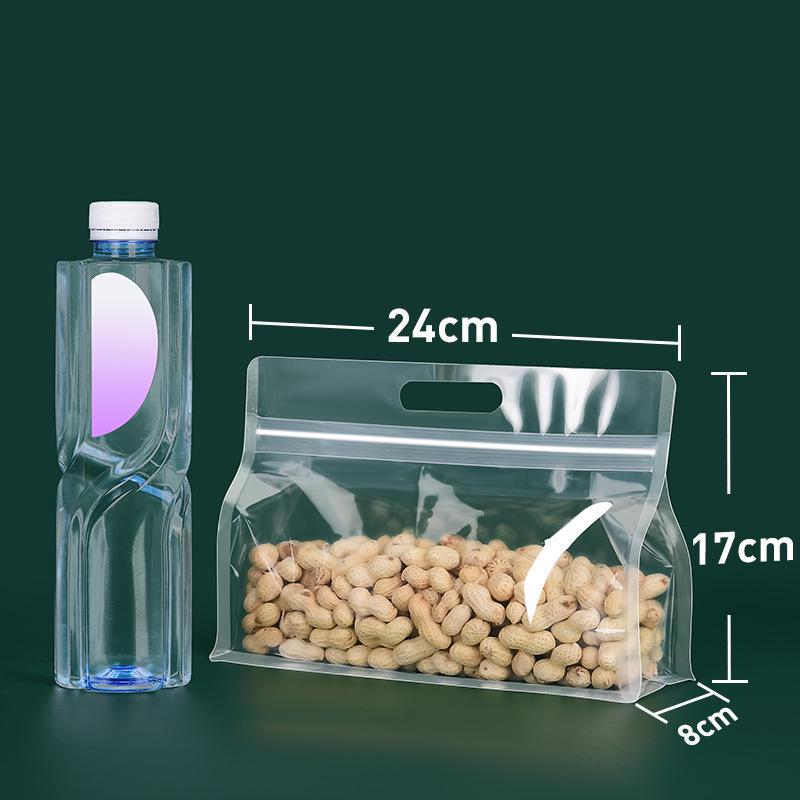 Frosted Transparent Eight-Side Sealed Tea & Food Packaging Bag with Buckle and Self-Supporting Design