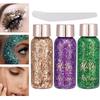 Body Glitter Gel Waterproof Eye Glitter for Girls Body Glitter Gel Sequin Glitter Eyeshadow Glitter Body Gel for and Parties Set, - Kit, 3-Color Gel,