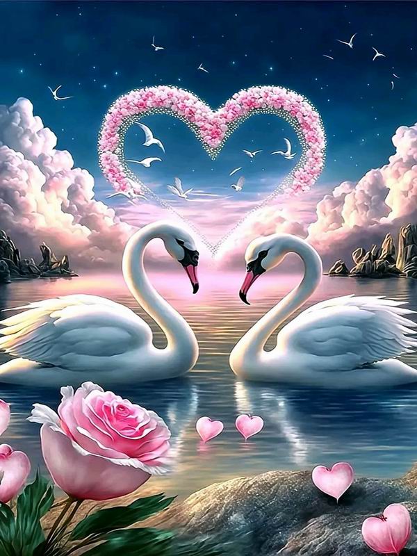 Love Swan Lake Diamond Painting New Arrivals Animals Flower Diy Full Square Round Drill Rhinestone Embroidery Rose Mosaic Cross Stitch Kits Wall Decor