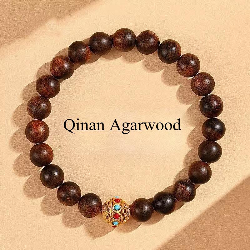 Adlerholz Armband Libellenauge Perlen Herren Damen 9 Punkte Shenqinan Naturholz Meditation Yoga Schmuck Geschenk