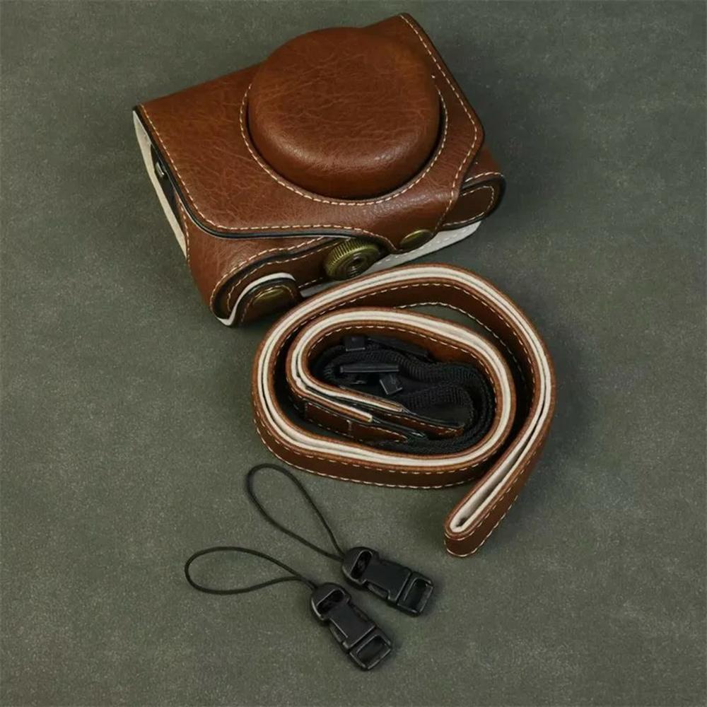 For Canon PowerShot G7 X Mark III/Mark II Camera Case Buffalo Texture Leather Protective Cover Without Battery Opening
