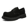 Leather Shoes Men's Young People Round Head Heightened Big Head Derby Shoes Low Top Martin Boots 1099-J