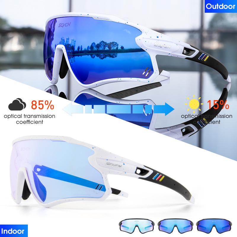 Lunettes de soleil de cyclisme SCVCN Hommes Lunettes de vélo Lunettes de sport pour vélo Lunettes pour VTT extérieur Route Course à pied Protection UV400 Lunettes