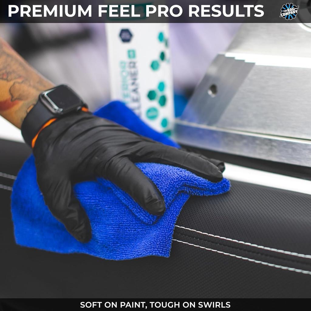 The Rag Company - Edgeless 365 Microfiber Towels (10-Pack) Premium 70/30 Blend, Professional Polishing, Wax Removal, Auto Detailing, 365gsm, 16in x