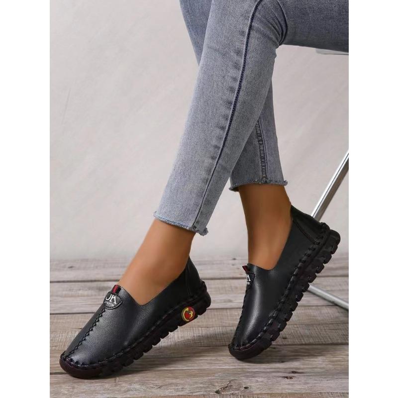 Mode Komfort Sneaker Klassische Damenschuhe Solide Leder Slipper Neue Frühling Freizeitliche Mama Schuhe Weiche Damenschuhe Zapatos Mujer