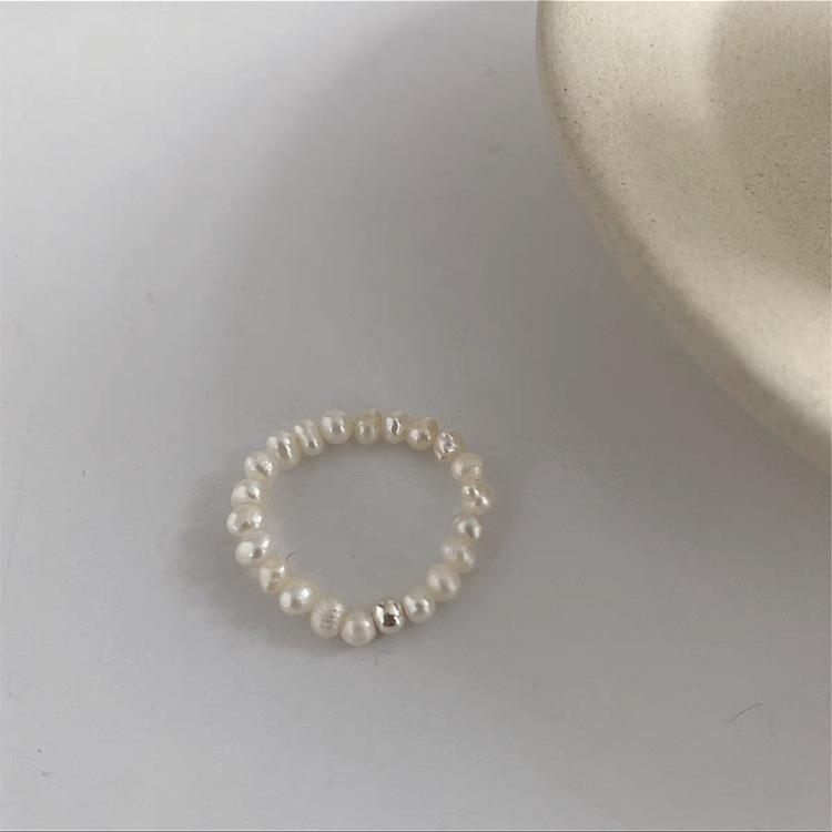 French Vintage Freshwater Pearl Open Ring: Korean Style, Versatile & Chic for Women