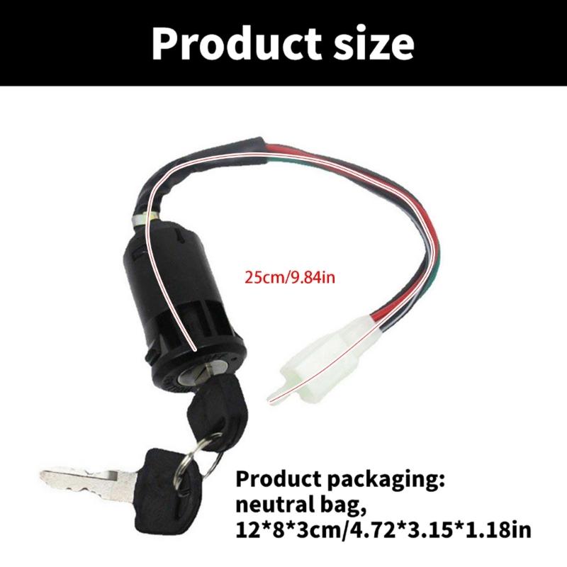 4 Wire Motorcycle Ignition Switch+Key for 50 70 90 110 125 150 200 250CC ATV Dirt Bike Pocket Bike