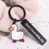 Stainless Steel Duck Keychain Couples Jewelry Duck Pendant Ducking Love Keyring  Lover Gift