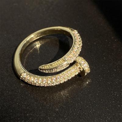 1 anillo abierto con forma de serpiente y circonita AAA chapado en oro real de 14 quilates, elegante, para uso diario, para mujer, para el día a día, joyería para fiestas