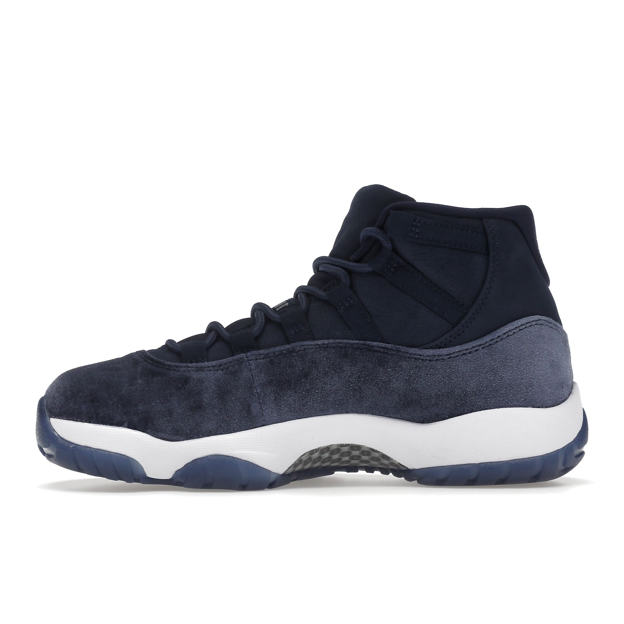 Air Jordan 11 Retro Midnight Navy Velvet женские кроссовки синий металлик-серебристый — фото 6