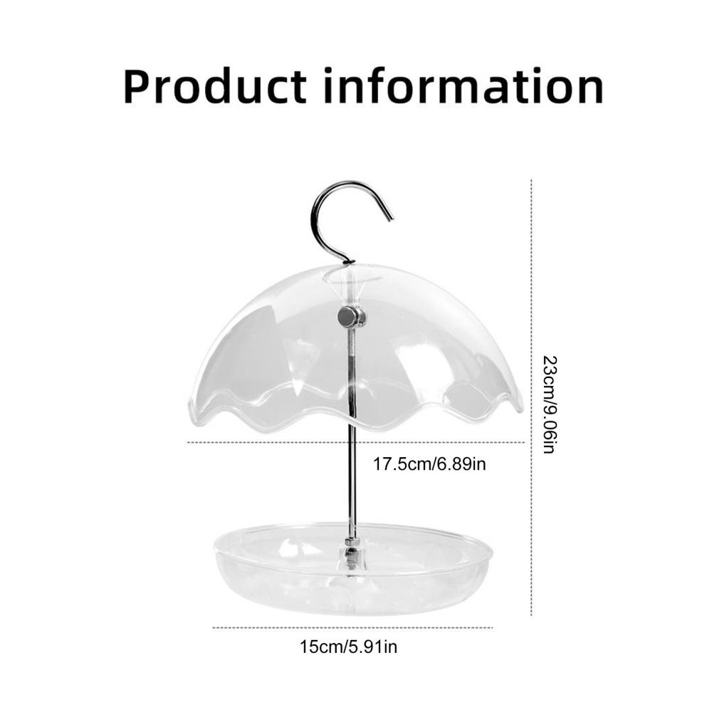 Transparent Rainproof Hanging Bird Feeder, Outdoor Umbrella-shaped Bird Feeder, Transparent Open Wild Bird Feeding Platform
