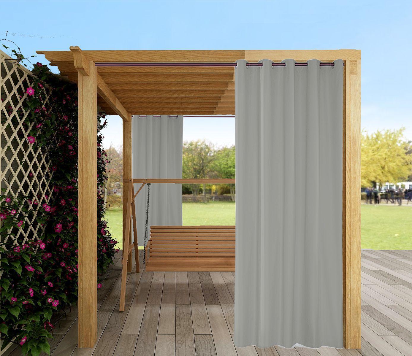 

2 панели затемняющие наружные шторы для патио водонепроницаемые, солнцезащитные жалюзи всепогодные наружные шторы для приватности для перголы/беседки 132X240cmX2pcs