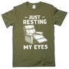 Men's Funny Father's Day Just Resting My Eyes T-shirt Humorous Gifts Papa Grandpa Dad Tee Shirt