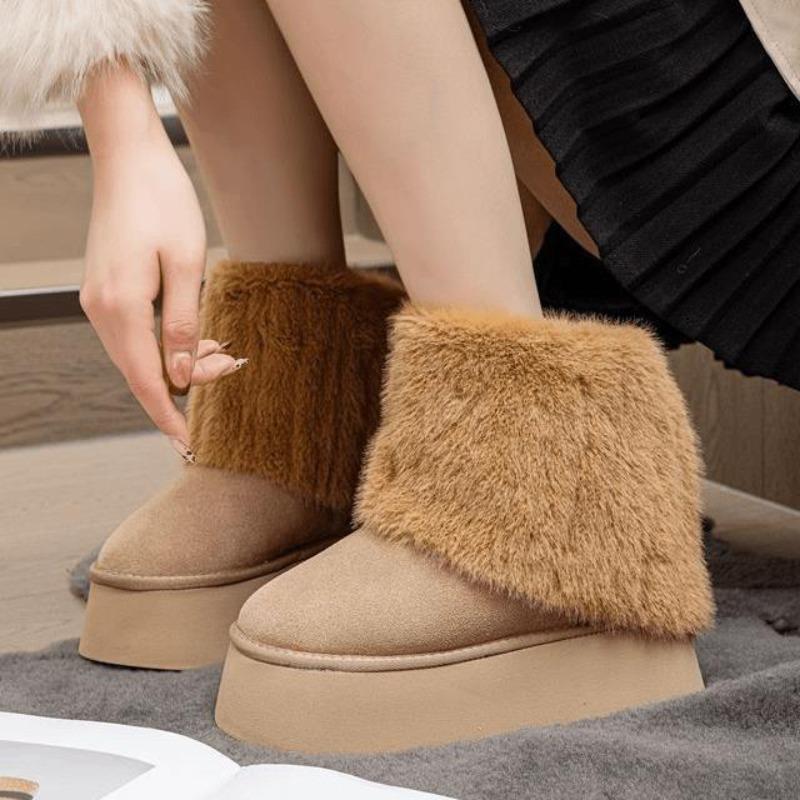 Winter warm snow boots women's winter heightening muffin ultra-light thick-soled short boots thick suede bag shoes women's boots