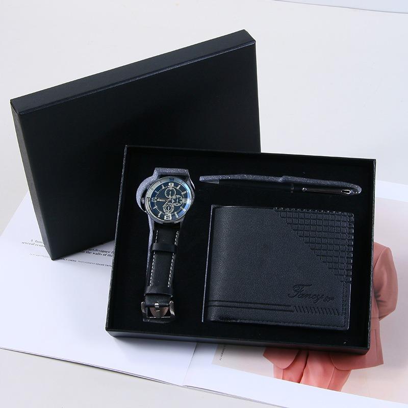 Valentine's Day Business Gift Set Men's Watch Sunglasses Belt Wallet Christmas Gift Set Quartz Watch Set for Men