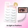 One-Piece Pointy False Eyelashes with Transparent Stem Natural Korean Style for Stage Performance