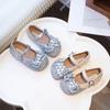 2024 Children Leather Shoes for Girls Autumn New Princess Style Fashion Comfortable Anti-slippery Elegant Rhinestone Party Shoes