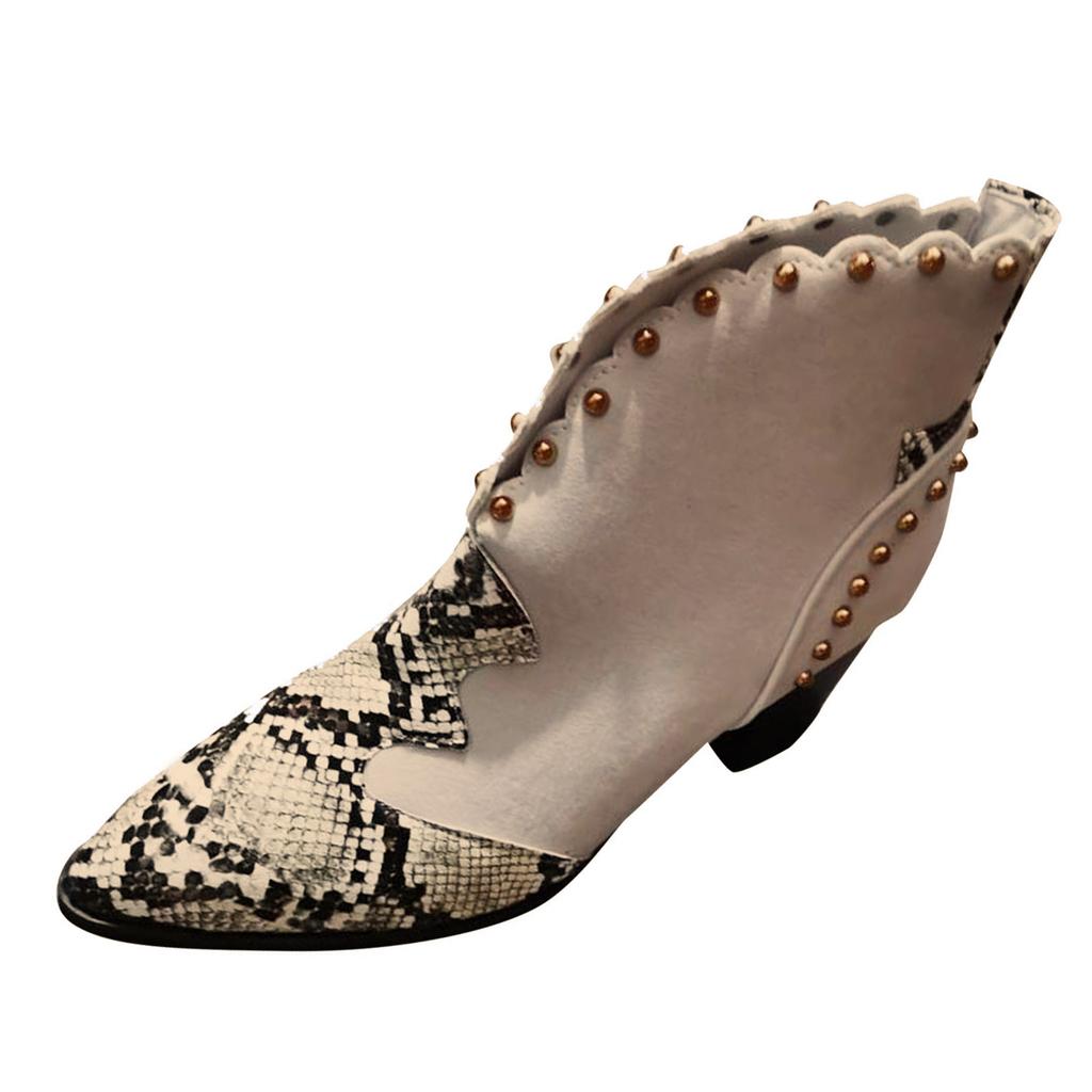 Boots Fashion Roman Thick Heel Pointed Flanging Women's Shoes