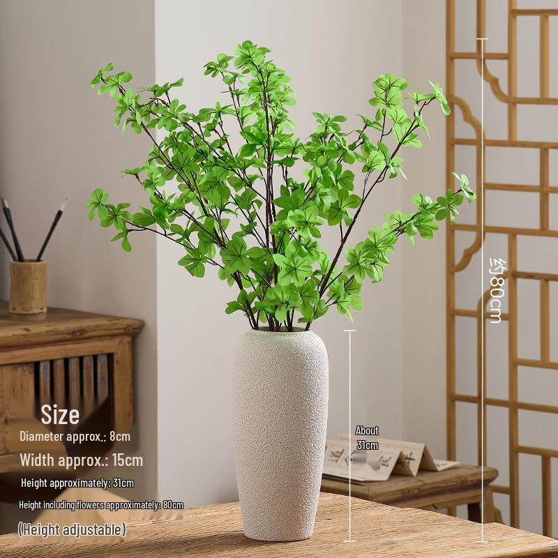 Large Retro Ceramic Floor Vase for Flower Arrangements - High-Temperature Porcelain Pottery for Living Room or Entrance.