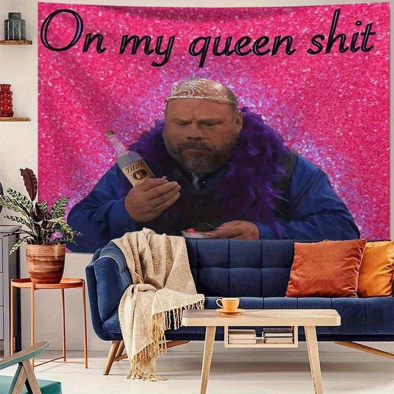 VIKAMA Powder Sparkling Queen Uncle Tapestry Funny Living Room Bedroom Dormitory Wall Hanging Cloth Home Decoration