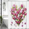 Mother's Day Love Tulip Shower Curtain, Bathroom Decorative Shower Curtain, Waterproof Shower Curtain with Hooks