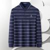 MONTAGUT Men's Soft Casual Striped Long Sleeve Polo Shirt