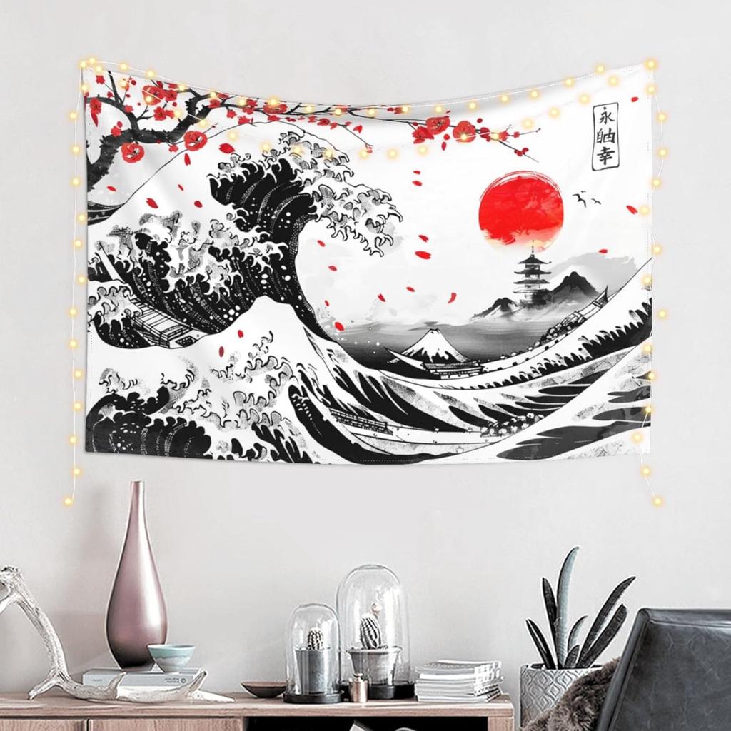 Botanical Polyester Fabric Tapestry Floral With Green White Spring Wall Hanging Tapestry,Plants Leaves Tapestry Daily Decorative
