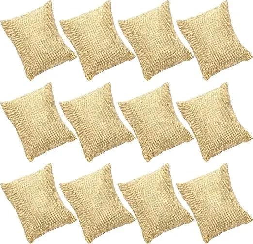 12 Pack Small Black Watch Pillow Velvet Bracelet Pillow Jewelry Displays Watch Bracelet Bangle Cushions Stand for Boxs