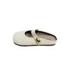 Buckle metal comfortable Korean version half-shit lightweight bag head slippers women's summer stepping feeling versatile flat-bottomed slippers on