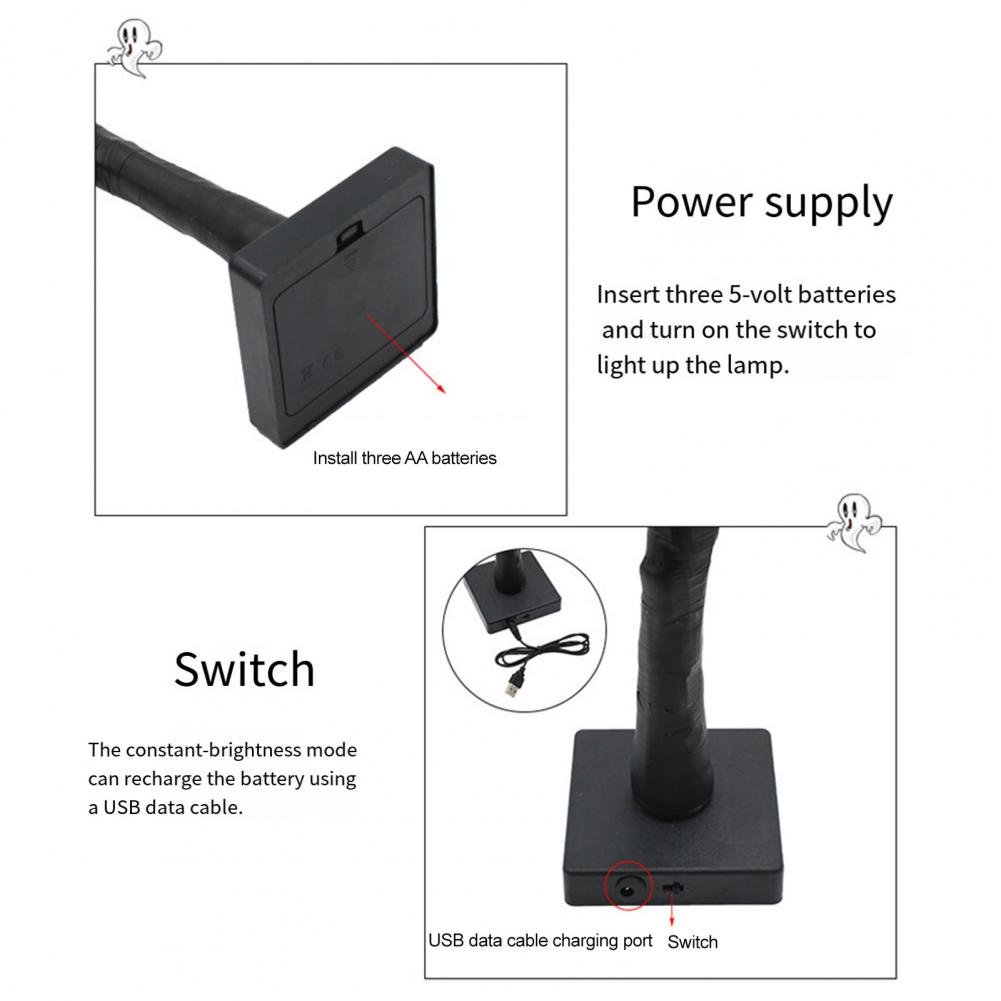 Led Halloween Tree Glowing Halloween Tree Spooky Halloween Tree Ghost Light Set for Indoor Table Decor 24 Inches Led Glowing