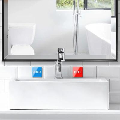 Yousheng 2 Paar Acryl Heiß Kalt Schild Wasserdicht Selbstklebend Haus Küche Badezimmer Büro Wassertemperaturanzeige Schild Rund Quadratisch Warnung