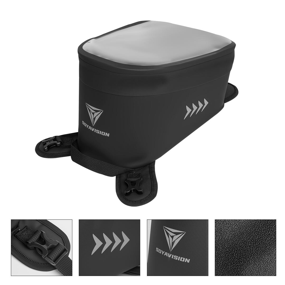 

Motorcycle Tank Bag PVC Waterproof Adventure Storage Tank Bags with Straps Touch Screen Universal for Motorbike Off-road Bag чёрный