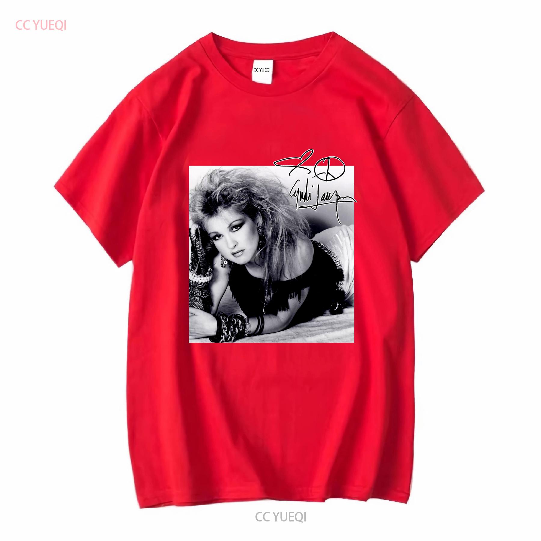 Cyndi Lauper signature Album Music T Shirt All Size long or short sleeves vintage Washed designer clothes homme Breathable S