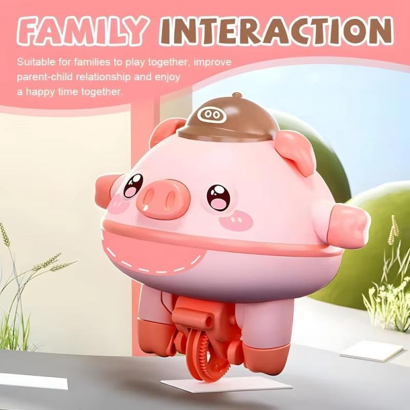 Acrobatics Balance Cute Pig Novelty Tightrope Walking Tumbler Piglet Unicycle Fingertip Gyroscope Balance Toy For Kids