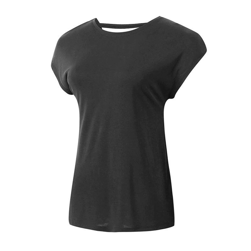 

Vcyg Fashion Sports Short-Sleeved T-shirt Women s Beauty Back Running Fitness Top Summer plus Size Yoga Wear Women s Flab Hiding Blouse Elegant Black S Code [42kg - 49.5kg]