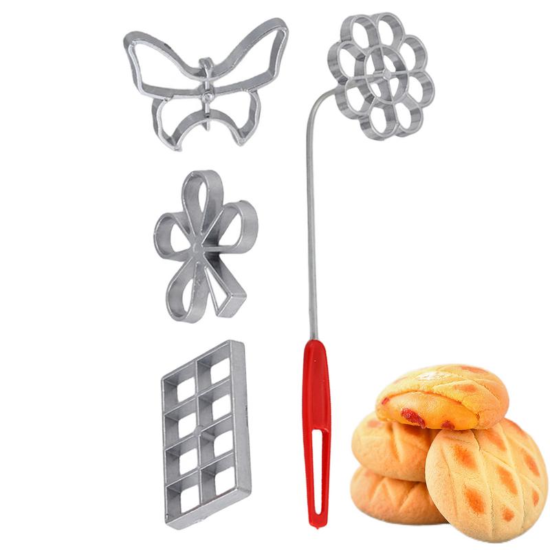 Aluminum Rosette Mold Iron Maker Waffle Alloy Frying Snack Mold Funnel Cookie Bake Mold Bunuelos Mold with Handle Baking Tool