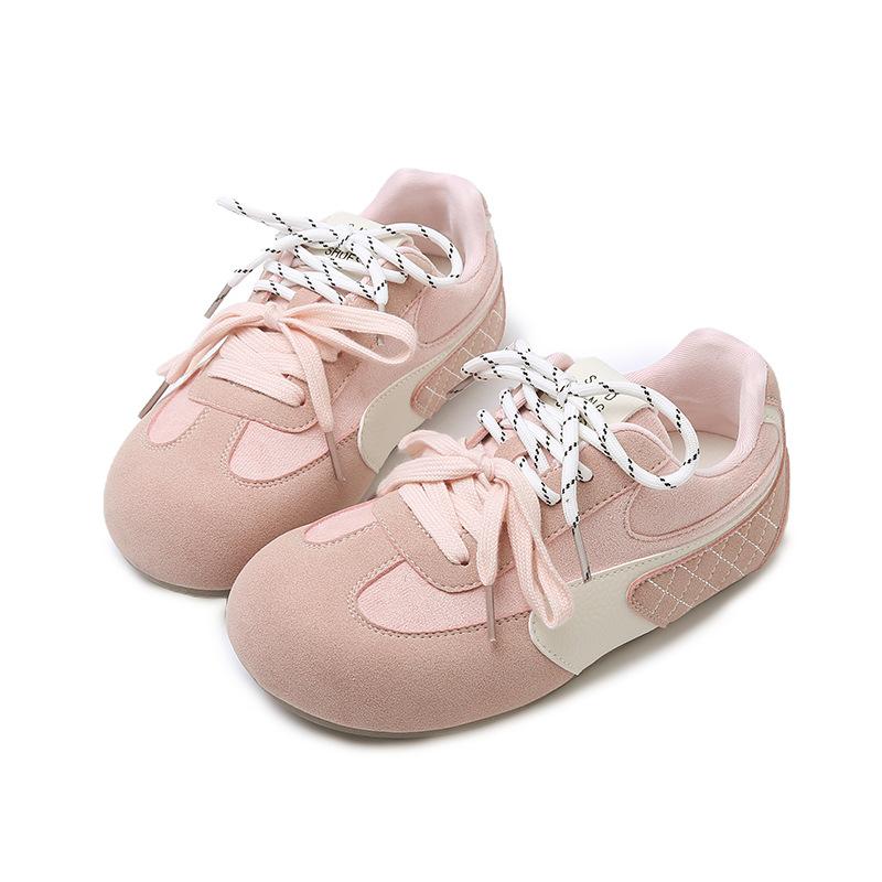Atmosphere moral training shoes women's leather spring new inner height increase soft sole mango head ugly cute leisure sports Forrest Gump shoes