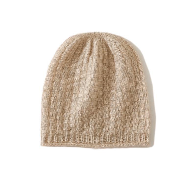 2025 Spring Women s High-End Solid Color Cable Knit Ear Covering Warm Cashmere Hat One Size
