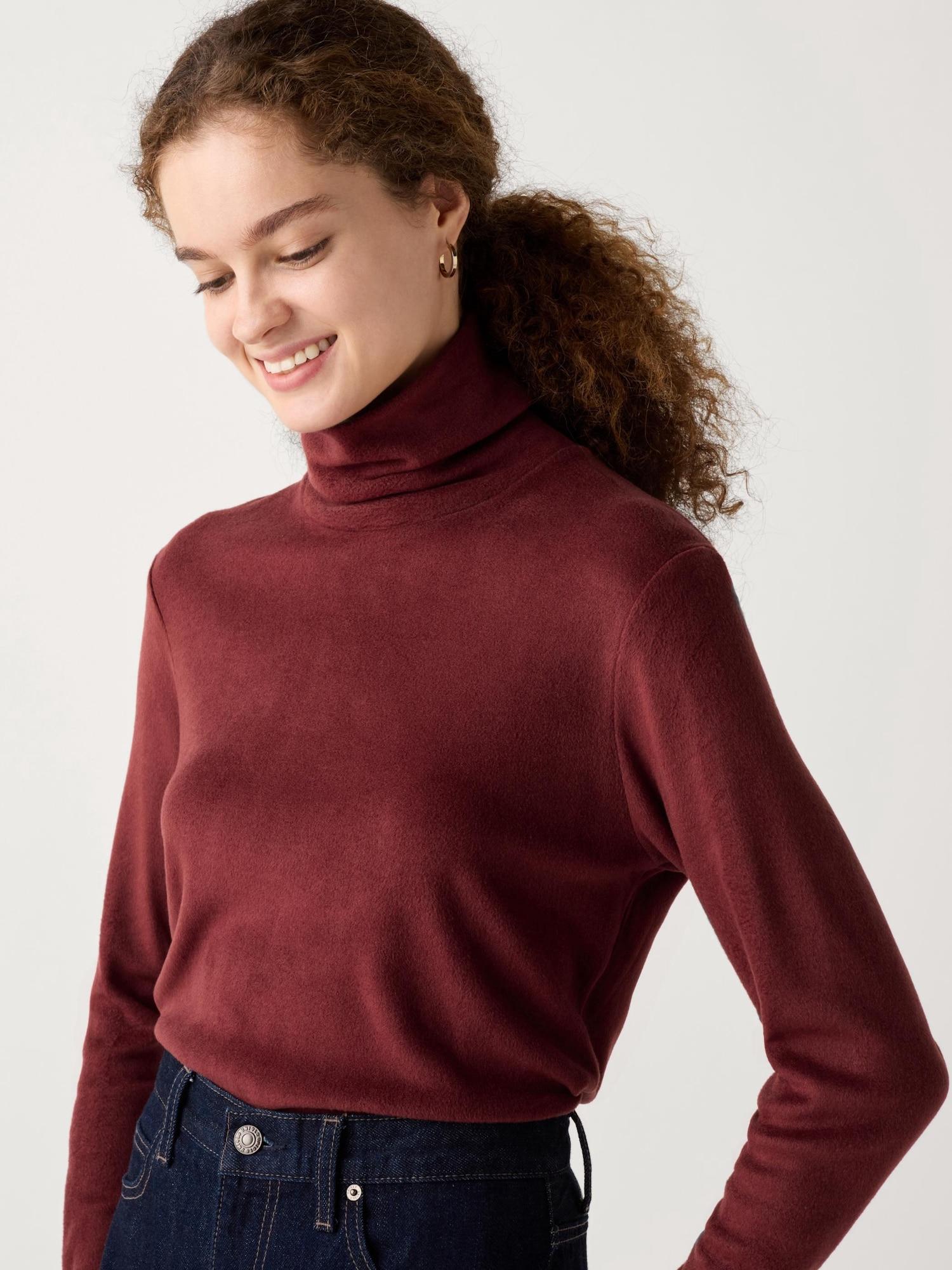

Uniqlo Japan HeatTech Free Футболка с высоким воротом и длинным рукавом 19 WINE/3XL