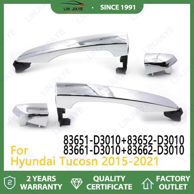 Chromowana Klamka Zewnętrzna Drzwi Klamka Smart Key do Hyundai Tucson 2016- 82651D3710 83651D3010 Przód Tył Lewa Prawa
